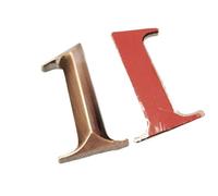 3D House Number Chrome Adhesive, ABS Gold 3D Self-Adhesive House Number Digits 50mm Pack of 1Pcs(1)