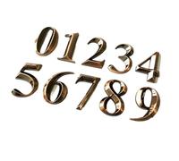 3D House Number Chrome Adhesive, ABS Gold 3D Self-Adhesive House Number Digits 50mm Pack of 1Pcs(7)