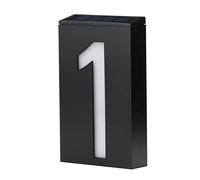 3D House Numbers Plaque Led Solar Powered Lamp Weatherproof Outdoor ABS Acrylic Door Plate Auto Chargeing Lighing Light Address Sign Porch Lights with Battery Screws for Garden Yard Street (1)