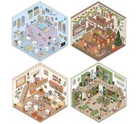3D House Sticker Set, 3D Sticker Scene Room Sticker Book Sticker House Fun DIY 3D Stickers Creativity Unleashed, Wonderful Gifts for Friends, Family and Children
