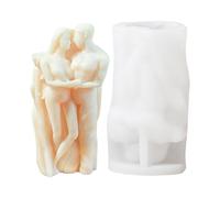 3D Hugging Lovers Mold - 10cm Silicone Resin Mold, Flexible Candle Casting Tool | Artistic Couple Body for Valentine Wedding Home DIY Crafts Decoration Sculpture Accessory Gift Creative Romantic Hobby