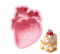 3D Human Brain Heart Silicone Mold, 4-Cavity Handmade 3D Brain Heart Molds for Epoxy Resin, Non Stick Craft-Making Tool for Cement Clay Soap Muffin Jelly Wax Dessert