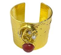 3D Human Face Feature Wide Bangle Statement Unique Sculptural Wrist Accessory for Women Fashion Jewelry Geometric Art Wide Cuff