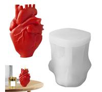 3D Human Heart Cake Mold, Realistic Cement Casting Molds, Non-Stick Craft Tool for Muffins, Desserts, Clay, Cement, Resin, Cupcake Toppers, Chocolate, and Soap Making Projects