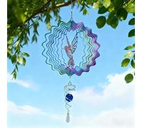 3D Hummingbird Kinetic Wind Spinner - 6 Inch Colorful Mandala Wind Spinner with Ball Spiral Tail, Magical Wind-Powered Yard Art Decorations for Indoor Outdoor Garden Patio