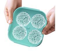3D Ice Tray - Tray | Big Ice Moldld | Ball Cubes Mold with Lid | 3D Silicone Trays in Ball Shapes | SafeMolds Easy Releas Design for Chocolate VanillaSauce Pudding Juice Fruit JellyCocktail