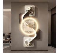 3D Illuminated Wall Art Clock, Silent Non-Ticking Large Decorative Clock with LED Light for Living Room, Bedroom, and Hallway Decor