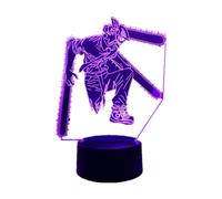 3d Illusion Anime Lamp Chainsaw Man Manga Figure Night Light for Kids Bedroom Decor 7 Color Touch/Remote Control 16 Color Change NightLights Kid