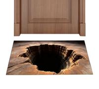 3D Illusion Door Mat, 3D Optical Illusion Rug, Non-Slip Funny Entryway Rug, Blue Cave & Stone Visual Illusions Doormat, Rugs That Looks Like a Hole in The Ground, for Entryway Bathroom Entrance (A)