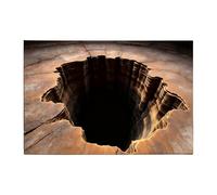 3D Illusion Door Mat, 3D Optical Illusion Rug, Non-Slip Funny Entryway Rug, Blue Cave & Stone Visual Illusions Doormat, Rugs That Looks Like a Hole in The Ground, for Entryway Bathroom Entrance (A)