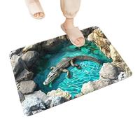 3D Illusion Floor Mat - Puddle Print Pad, 13x23.5cm Front Doormat for Visual, Synthetic Fibre Non Slip Back, Ultra Soft, Decorative Rug, Workplace Kitchen Mat for Ho