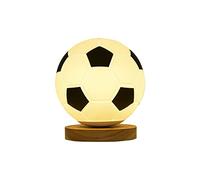 3D Illusion Football Lights with 7 Colors Changing Remote Control Soccer Night Lamp, Soccer Night Light for Kids, Football Lamp with Wood Stand for Bedroom Decor Kids Birthday Gifts(Black & White)
