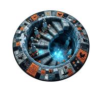 3D Illusion Halloween Round Mat 24in, Funny Rug with Non-Slip Backing, 60cm Soft Visual Effect Door Mat for Living Room Indoor Decor，I