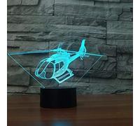 3D Illusion Helicopter LED Lamp Art Deco Lamp LED Lights Decoration Lamps Touch Control 7 Colors Change Night Light USB Powered Kids Birthday Gifts