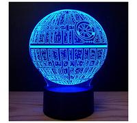 3D Illusion Platform Night Lights Touch Control 7 Color Change USB Power LED Desk Lamp for Home Decorations or Holiday Gifts (Death Star)