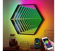 3D Infinity Mirror LED Tunnel Lamp - Color-Changing Wall Light with App Remote Control, Decorative Night Lighting for Home & Bar