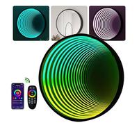 3D Infinity Mirror LED Tunnel Lamp - Color-Changing Wall Light with App Remote Control, Decorative Night Lighting for Home & Bar