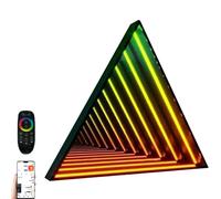 3D Infinity Mirror Light - LED Color Changing Tunnel Lamp with Remote Control, Wall Mounted Decor for Bedroom, Gaming Room, Bar, and Parties