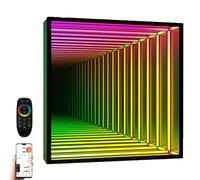 3D Infinity Mirror Light - LED Color Changing Tunnel Lamp with Remote Control, Wall Mounted Decor for Bedroom, Gaming Room, Bar, and Parties