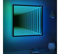3D Infinity Mirror Light, LED Tunnel Night Light with Remote Control, Sensory Square Light for Home, Living Room, Bedroom, Party, Bar