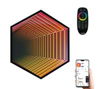 3D Infinity Mirror Light - LED Wall Art for Home Decorations, RGB Color Changing Hanging Lights for Movie Nights and Birthday Parties
