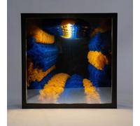 3D Infinity Mirror Light Moss, LED Night Light 3D Mirror Light, Infinity Lamp Tunnel Mirrors for Wall, Sensory Infinity Light for Home, Desk, Living Room, Party Decora(B)