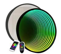 3D Infinity Mirror Night Light, Sensory Tunnel with APP Remote Control, Easy Installation, Premium LED Light for Home Decor - 30 cm