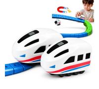 3D Infinity Track,Electric Train Car for Magnectic Track,Replacement Magnetic Electric Train Car (White 2PCS)