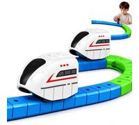 3D Infinity Track,Electric Train Car for Magnectic Track,Replacement Magnetic Electric Train Car (White black 2PCS)