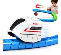 3D Infinity Track,Electric Train Car for Magnectic Track,Replacement Magnetic Electric Train Car (White black 1PCS)