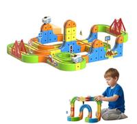 3D Infinity Track Fusion Train Set, Electric Train Set Flexible Race Track for Kids 4 6 7 8,Magic Building Toy, Race Car Tracks Block Educational STEM Toy for Kids Birthday Xmas Gifts (166pcs)