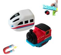 3d Infinity Track Replacement Electric Train Cars, Usb Rechargeable Electric Tain, Compatible With Klickrail Electrictrain Set,cannot Operate Alone,for Use With Tracks Only (White+Red 2pcs)