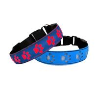 3D Iridescent Dog: Pet Light Collar with USB Charging Function, LED Necklace for Dogs at Night Walk, Fashionable Pet Fashion Accessories (Blue, M)