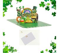 3D Irish Greeting Card - Pop-up Card for St Patrick's Day with Intricate Design, Handmade Paper Creation, Decorative Celebration Card, Joy