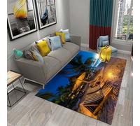 3D Island Beach Landscape Carpet Rug For Living Room Bedroom Area Rug Bathmat Doormat Educational Mat Child Play Mat 80 X 160 Cm - Polyester Soft Touch Easy Clean, Stain Resistant -971069139868