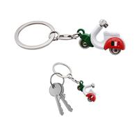 3D Italian Scooter Keyring - Realistic Design with Articulated Handlebar - Italian Flag on the Side - Durable Metal - Gift Idea for Men and Women - Accessories for Car, Motorcycle and Backpack,