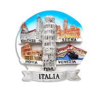 3D Italy Magnet - Firenze Siena Venezia Rome Pisa - Decorative Magnet for Fridge and Magnetic Board - Souvenir City of Art and History - 6.5 x 7.5 cm