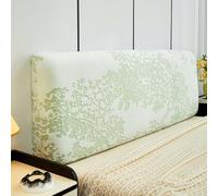 3D Jacquard Headboard Covers, Stretch Queen King Double Single Bed Headboard Slipcover, Soft Dustproof Protector Cover for Upholstered/Leather/Wood Bed Head, Bedroom Decor(Length:140-160cm,Green)