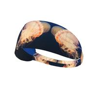3d Jellyfish Print Non-Slip Elastic Running Headband, Sweat Absorbing Stretchy Hair Bands For Gym Yoga, Soft Skin-Friendly Foldable Workout Headband
