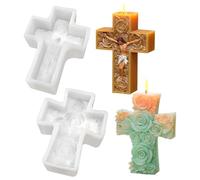 3D Jesus Rose Mold - Cross Silicone Candle Mold, Aromatherapy Casting Tool, Epoxy Resin Plaster Clay Plaster Shape, Decorative Crafts For Home