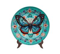 3D Jigsaw Puzzle - ABS Decorative Puzzle Display Stand 26cm | Treasure Ship Art Design with Butterfly, Creative Assembly Ornament, Elegant Home Decoration for the U