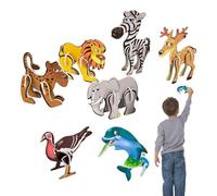 3D Jigsaw Puzzles for Kids | 3D 7 Patterns Foam Fun Learning Activities - Jungle Animal Toys | for Birthday Homeschooling Early Childhood Parent-Child Interaction Travel Home Yard