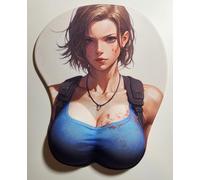 3D Jill Valentine Computer Mouse Pad with Wrist Rest Cool 12x10 Inches Table Mat for Resident Evil