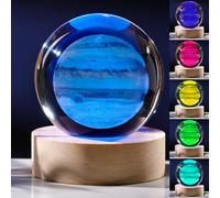 3D Jupiter Planet Gifts for Women Solar System Crystals Ball 60mm - Jupiter Planet Figurines Decor Glass Animals Figurine Jupiter Planet Stuff for Room Birthday for Best Friend Lovers Paperweight