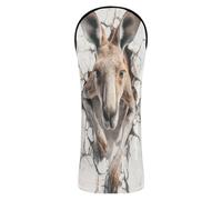 3D Kangaroo Marble Back Golf Club Head Covers Premium Leather Headcovers with Number Tags for Driver Hybrid and Fairway Woods