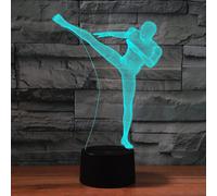 3d Karate Taekwondonight Light 7 Color Change Led Table Desk Lamp Acrylic Flat Abs Base Usb Charger Home Toy Birthday Xmas Kid Children Gift
