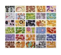 3D Kids Puzzles - 30 Piece Animals Jigsaw Puzzles, Animal Assembly Toy, Paper Cartoon Jigsaw Set | Educational Puzzle Activity Fun For Learning Design, Creative Hand Eye Coordination Developments