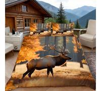3D King Size Duvet Cover Sets 3D Printed Deer Elk Bedding, Woods Soft Microfibre Duvet Cover Sets Quilt Cover and Pillow Set with Zipper 3 Pcs