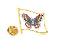 3D Kite in Chinese Style Golden Metal Flag Lapel Pin Badge