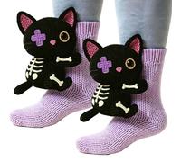 3D Knit Animal Hug Socks, Funny Warm Fuzzy Sloth Socks for Women, Soft Cozy Cotton for Fall & Winter Gift (D)